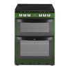 New World NW601EDO 60cm Wide Double Oven Electric Cooker In Metallic Green