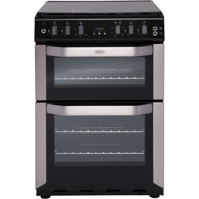 Belling FSG60DOF 60cm Fanned Gas Double Oven Cooker With Programmable Timer Stainless Steel