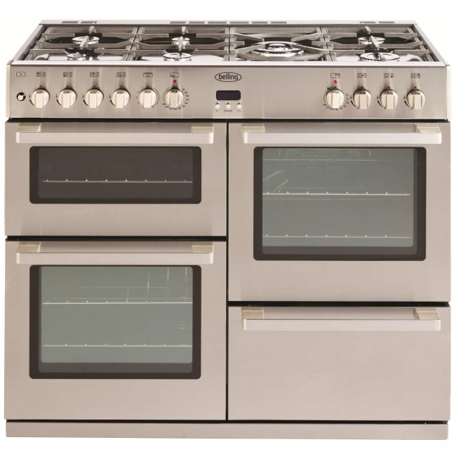 Belling DB4 100DFT PROFESSIONAL 100cm Wide Dual Fuel Range Cooker - Stainless Steel