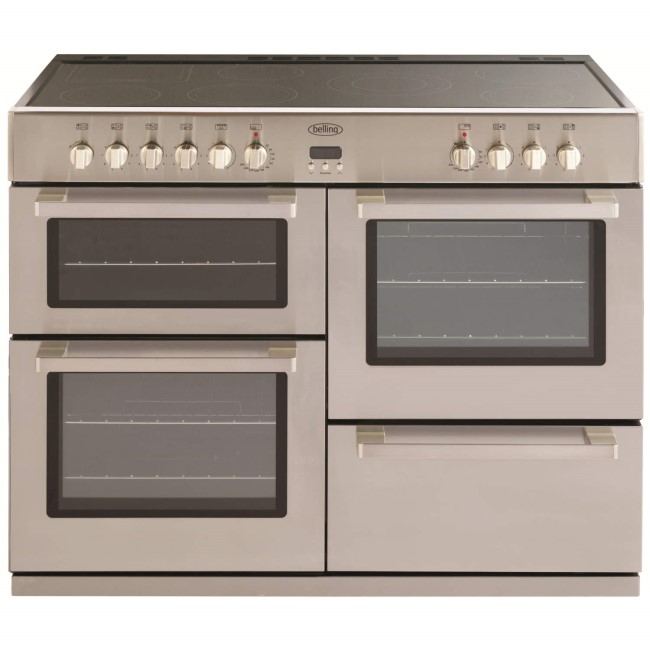 Belling DB4 110E PROFESSIONAL 110cm Wide Electric Range Cooker With Ceramic Hob - Stainless Steel