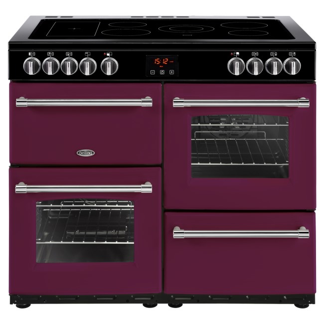 Belling Farmhouse 100E 100cm Electric  Range Cooker With Ceramic Hob Wild Berry