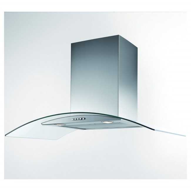 GRADE A1 - New World 700CGH 70cm Chimney Cooker Hood Stainless Steel With Curved Glass Canopy