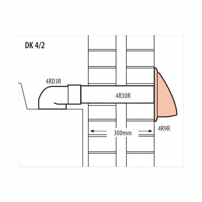 Elica DK4/2 40cm Long Ducting Kit Rear Exit for INT Hoods