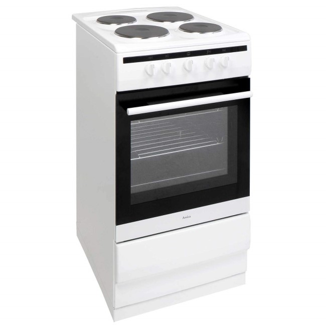 Amica 508EE1W 508EE1W 50cm Single Oven Electric Cooker With Sealed Plate Hob - White