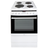 Amica 608EE2TAW 60cm Single Oven Electric Cooker with Solid Hot Plate Hob - White
