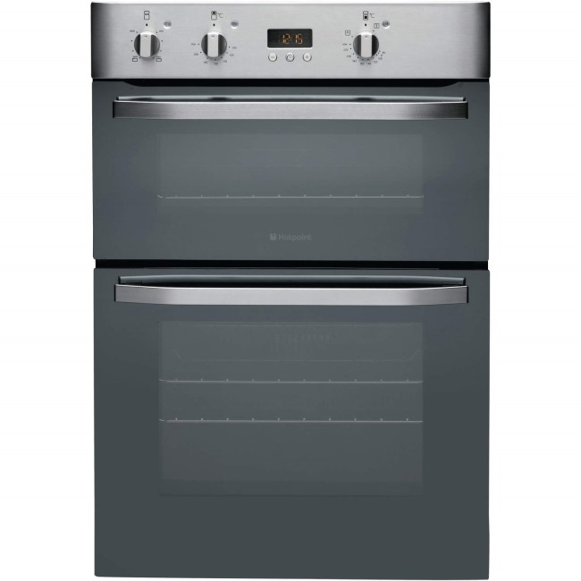 GRADE A2 - Hotpoint DHS53XS Multifunction Electric Built-in Double Oven - Stainless Steel