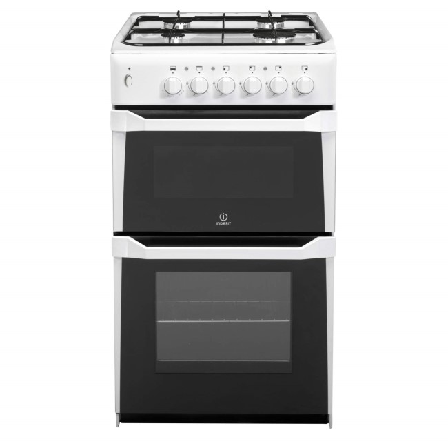 Refurbished GRADE A3 - Moderate Cosmetic Damage - Indesit IT50LW 50cm Twin Cavity LPG Gas Cooker - White