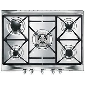 GRADE A2 - Light cosmetic damage - Smeg SR275XGH Cucina 70cm Stainless Steel 5 Burner Gas Hob with Cast Iron Pan Stands and New Style Controls