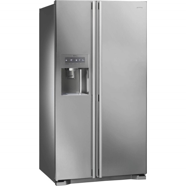 GRADE A2 - Light cosmetic damage - Smeg SS55PTE3 Cucina Side-by-Side Fridge Freezer With Ice And Water Dispenser - Stainless Steel Effect