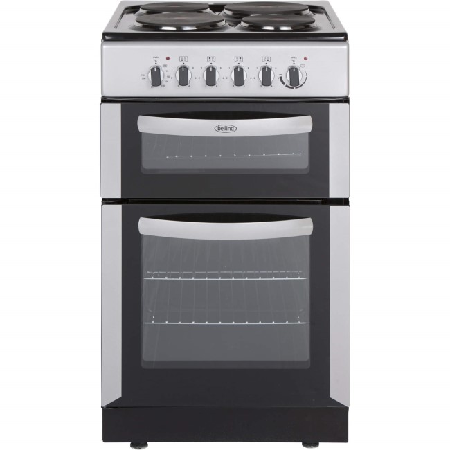 Belling FSE50TCS 50cm Wide Double Cavity Electric Cooker - Silver