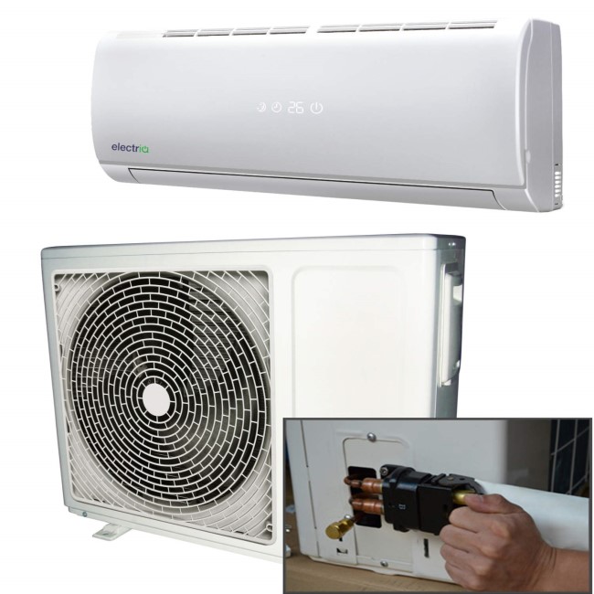 electriQ 18000 BTU Panasonic-powered Quick Connector Smart Wall Mounted Split Air Conditioner with Heat Pump 4 meter pipekit