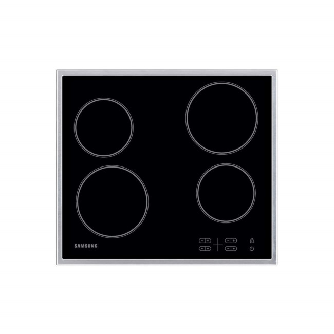 GRADE A1 - As new but box opened - Samsung C61R1AAMST 58cm Wide 4 Zone Ceramic Hob With Stainless Steel Frame