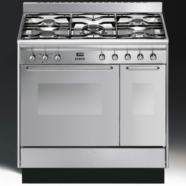 GRADE A1 - As new but box opened - Smeg CC92MX9 Cucina Double Cavity 90cm Dual Fuel Range Cooker - Stainless Steel