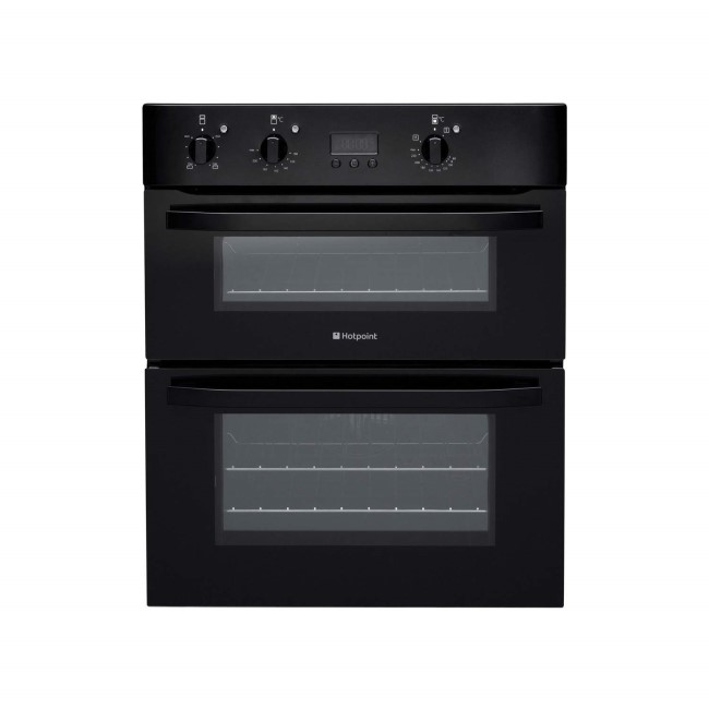 GRADE A2 - Light cosmetic damage - Hotpoint UH53KS Electric Built Under Double Oven Black