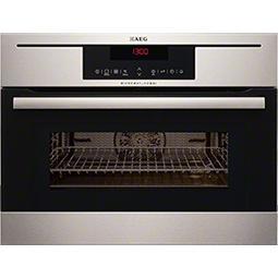 GRADE A3 - Heavy cosmetic damage - AEG KM8403021M Compact Height Built-in Combination Microwave Oven - Antifingerprint Stainless Steel