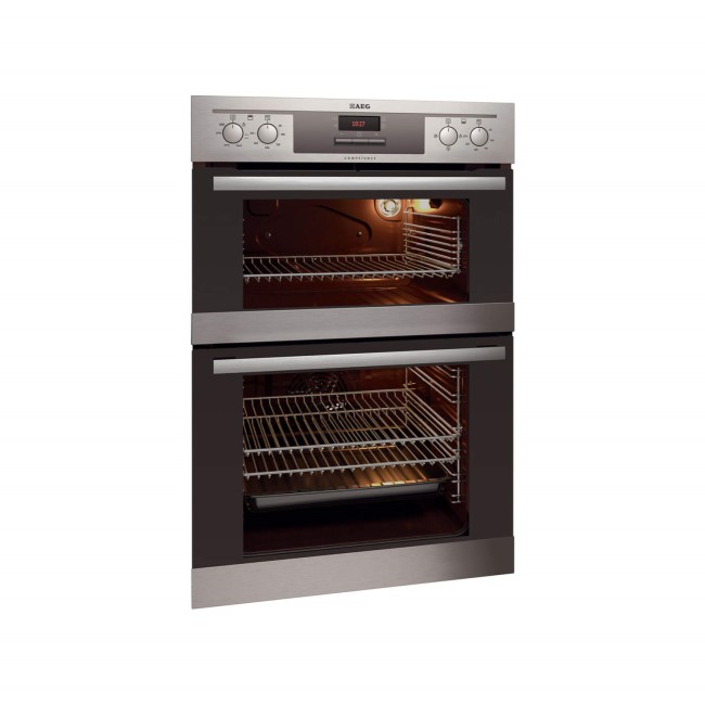 GRADE A1 - As new but box opened - AEG DE4013021M Stainless Steel Electric Built-in Fan Double Oven