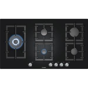 GRADE A1 - As new but box opened - Bosch PPS916B91E Rotary Control Five Burner Gas-on-glass Hob Black