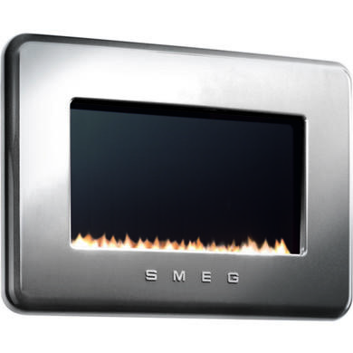 GRADE A1 - As new but box opened - Smeg L30FABSIP 50s Retro Style LPG Gas Wall Fire in Silver