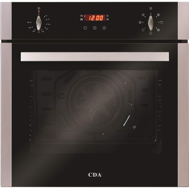 GRADE A1 - As new but box opened - CDA SC612SS Seven Function Electric Built-in Single Fan Oven With Touch Control Timer - Stainless Steel