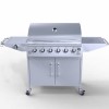 GRADE A3 - Missing Parts - iQ 6 Burner Gas BBQ with Side Burner. Free Accessory Pack Includes BBQ Cover and Utensil Set