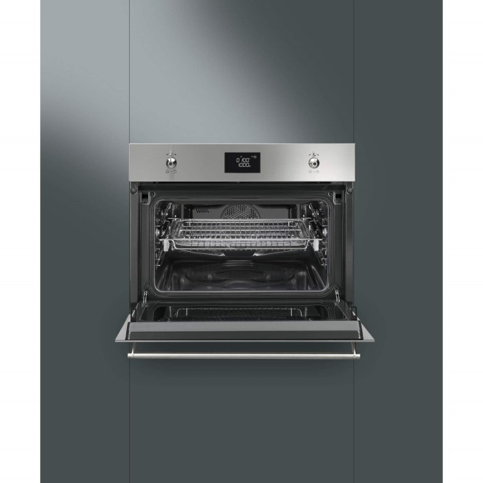 Smeg SF4390MCX Classic Compact Integrated Combination Microwave Oven