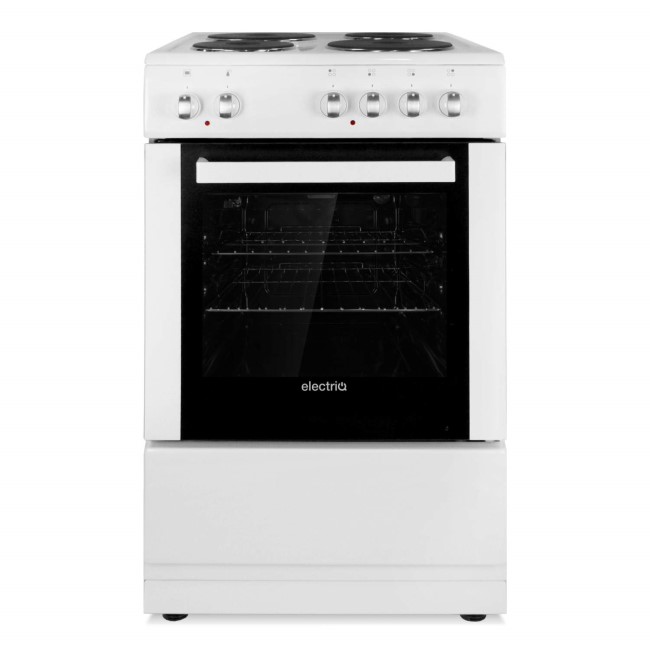 GRADE A1 - ElectriQ 50cm Electric Single Cooker With Solid Hotplate - White