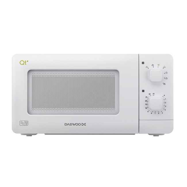 Daewoo QT1 14L 600W Manual Control Microwave - White - Great For Caravans And Motorhomes