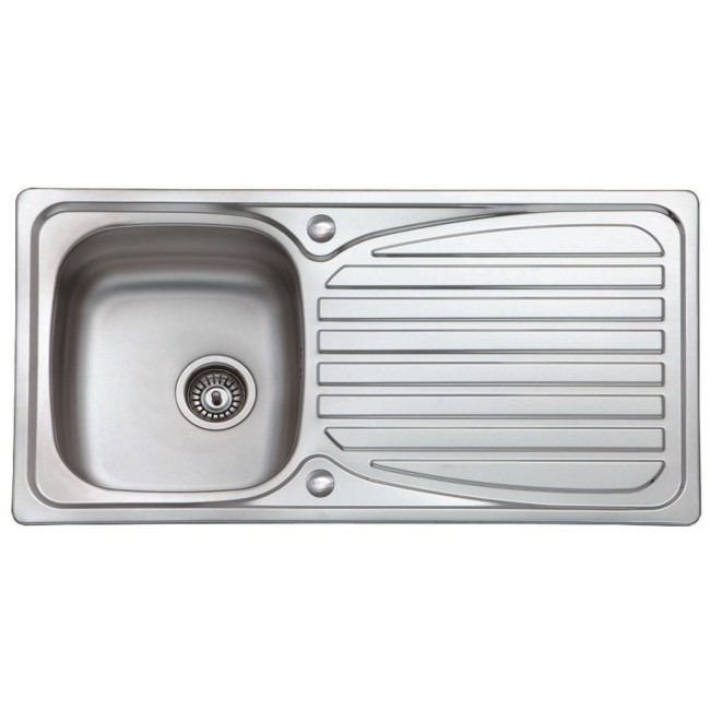 Taylor & Moore Single Bowl Reversible Drainer Stainless Steel Chrome Kitchen Sink