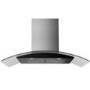 GRADE A1 - electriQ 90cm Stainless Steel Curved Glass Touch Control Chimney Cooker Hood  