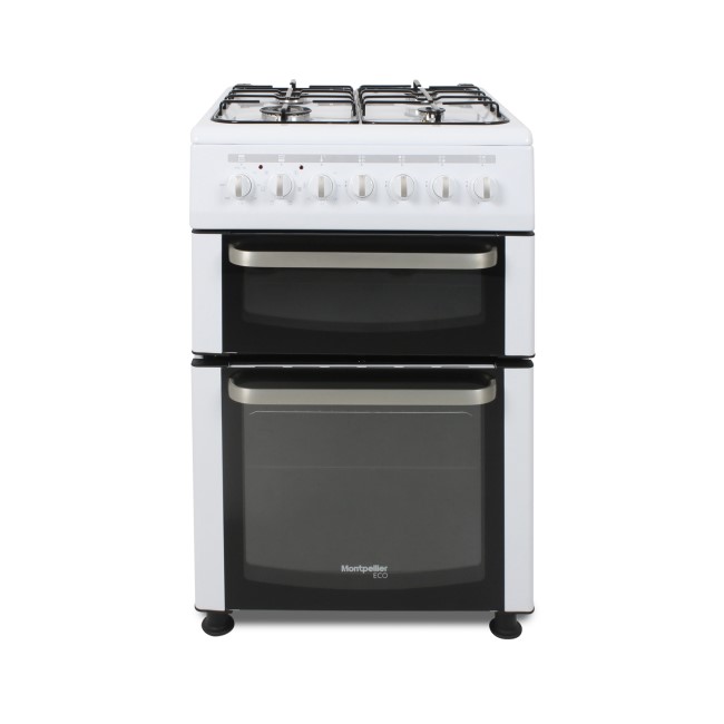 Montpellier 60cm Dual Fuel Double Cavity Cooker - White