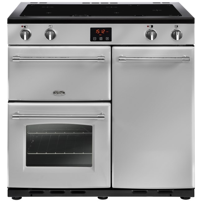 GRADE A2 - Belling Farmhouse 90Ei 90cm Electric  Range Cooker With Induction Hob Silver