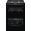 Zanussi 60cm Double Oven Dual Fuel Cooker with Lid - Black