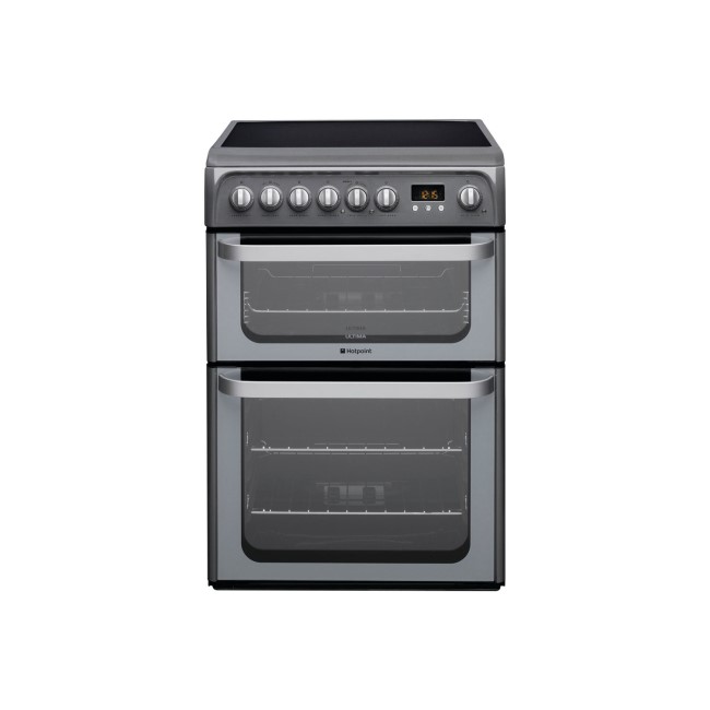 Hotpoint HUE61G Ultima 60cm Double Oven Electric Cooker - Graphite