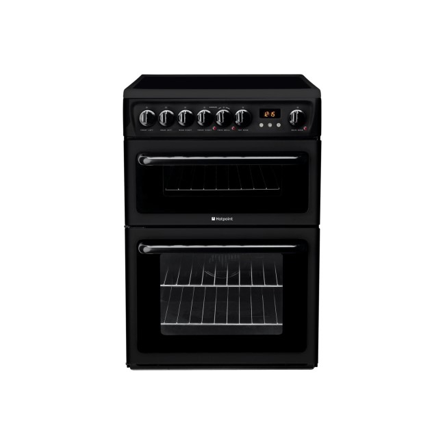 Hotpoint 60cm Double Oven Electric Cooker - Black