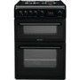 GRADE A3 - Heavy cosmetic damage - Hotpoint HAG60K 60cm Double Oven Gas Cooker - Black