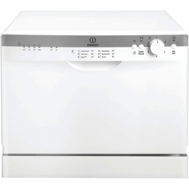 GRADE A3 - Indesit ICD661 6 Place Freestanding Compact Table Top Dishwasher White