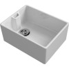 GRADE A1 - Reginox 90MM BELFAST Contemporary Belfast 600mm 1.0 Bowl Ceramic Sink &amp; Waste kit -  White