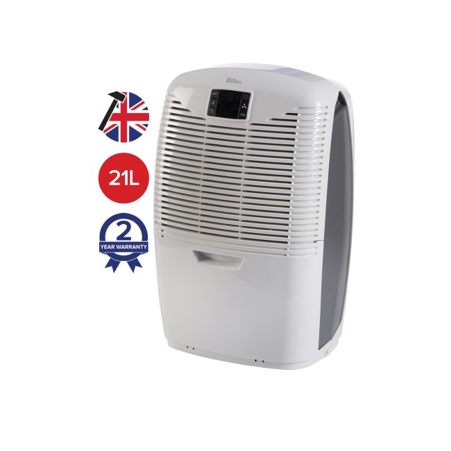 GRADE A2 - EBAC 3850e 21L Dehumidifier offers energy saving smart control simple to control ideal for every home size with 2 year warranty