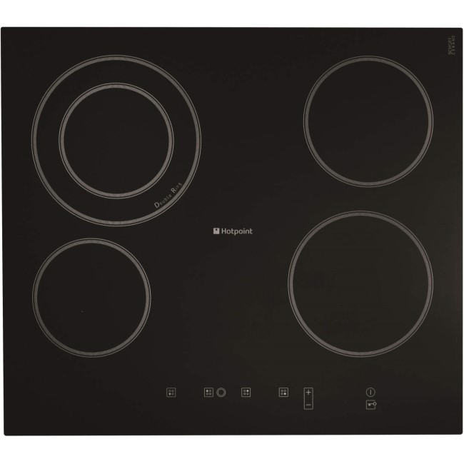 GRADE A2 - Hotpoint CRA641DC Touch Control 60cm Ceramic Hob with Finished Glass Edge in Black