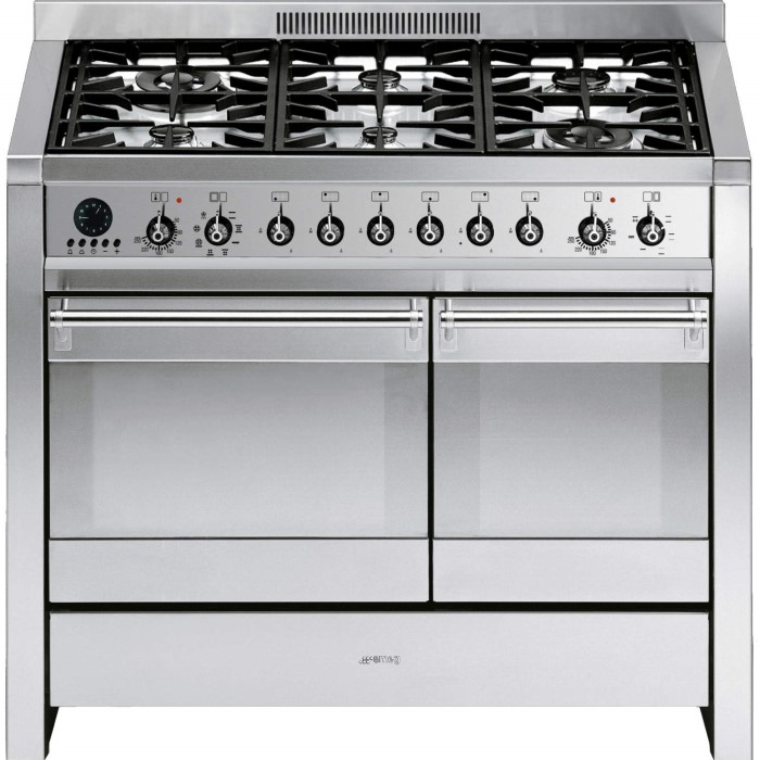 Smeg A28 Opera 100cm Dual Fuel Range Cooker in Stainless Steel Appliances Direct