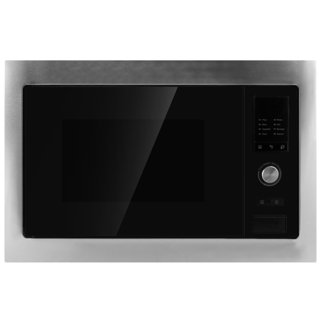 GRADE A1 - electriQ Stainless Steel 25L Built-in 900W Microwave Oven With Grill 