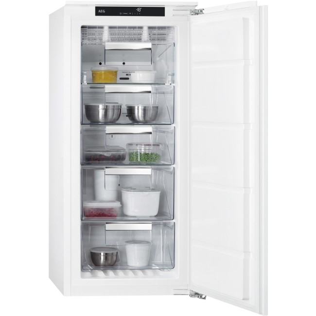 AEG ABB81216NF 56cm Wide Tall Frost Free Integrated Upright In-Column Freezer - White