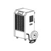 Amcor 90 litre per day Commercial Dehumidifier on Large wheels with digital humidistat and uplift pump