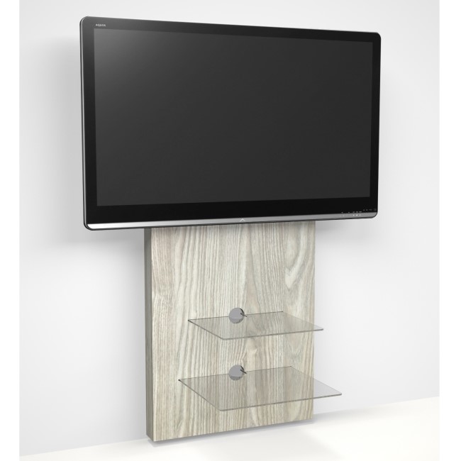 Wall Mounted TV Unit in Light Oak - TV's up to 80"
