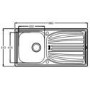 Astracast AO10XLHOMESK Alto Single Bowl Reversible Drainer Linen Stainless Steel Sink