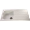 Single Bowl White Composite Kitchen Sink with Reversible Drainer - CDA Asterite