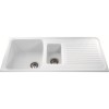 1.5 Bowl White Composite Kitchen Sink with Reversible Drainer - CDA