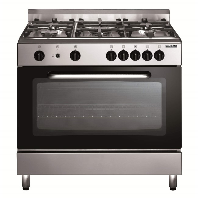 GRADE A1 - As new but box opened - Baumatic BC190.2TCSS Single Cavity 90cm Gas Range Cooker in Stainless Steel