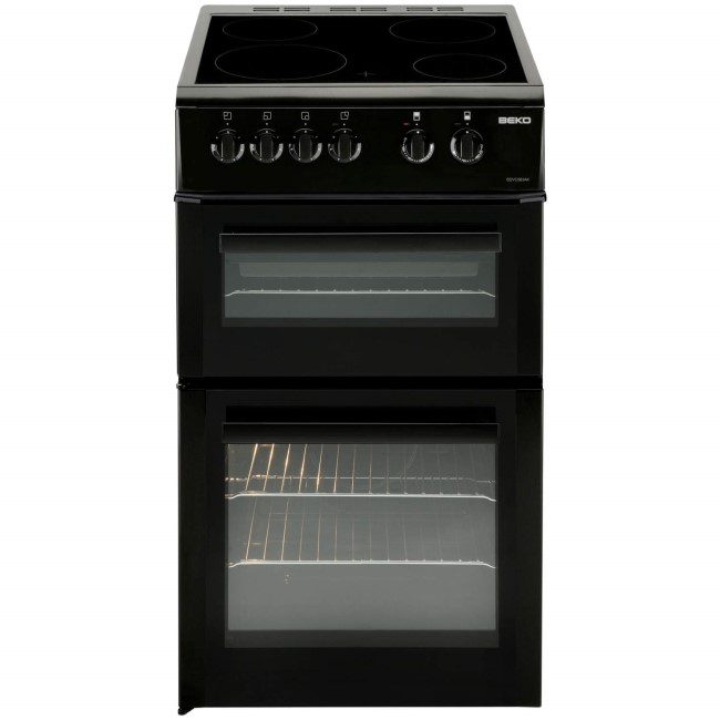 Beko BDVC563AK 50cm Wide Double Oven Electric Cooker With Ceramic Hob Black