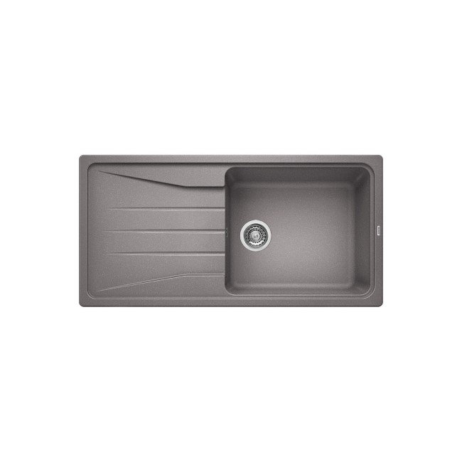 Single Bowl Grey Composite Kitchen Sink with Reversible Drainer - Blanco Sona